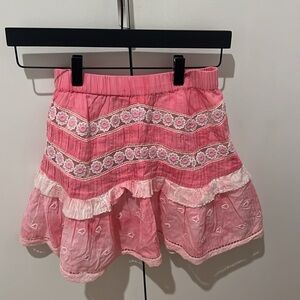 LoveShackFancy pink skirt